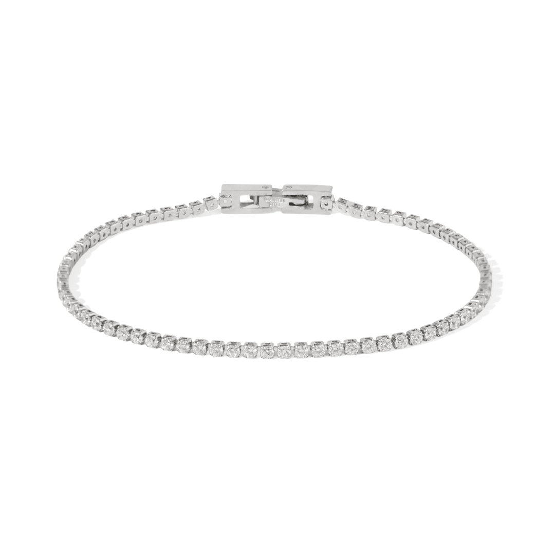 Silver Shimmer Tennis Bracelet - PULSERAS - Malandra Jewelry - EYHP191.P