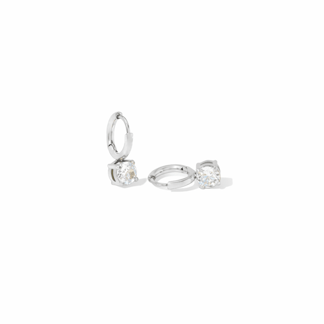 SILVER SHINE DROP HOOPS - ARETES - Malandra Jewelry - ZWA127.P-QX01324