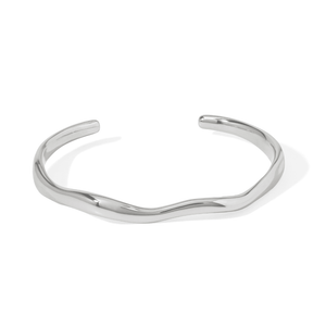 Silver Smooth Curve Bracelet - PULSERAS - Malandra Jewelry - EUWP376.P-JDB2405015-S