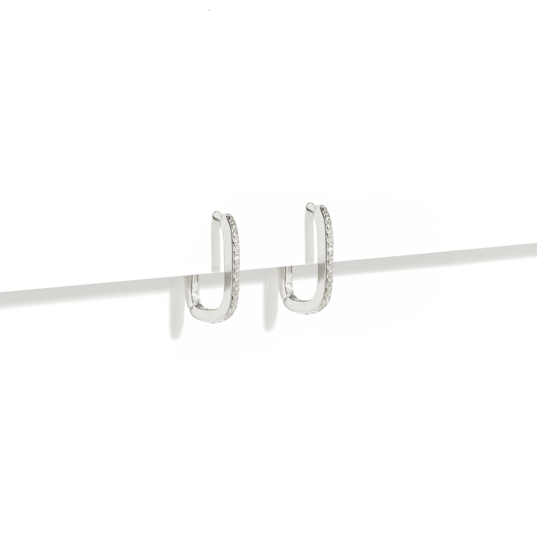 SILVER SPARK EDGE EARRINGS - ARETES - Malandra Jewelry - FBA464-1EAR0037-PR