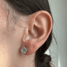 SILVER SPARK OCTAGON STUDS - ARETES - Malandra Jewelry - AA1277.P - M28214