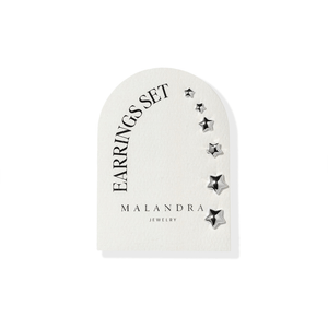 SILVER STARLIGHT EARRINGS SET - ARETES - Malandra Jewelry - ZWA68.P - QX01115