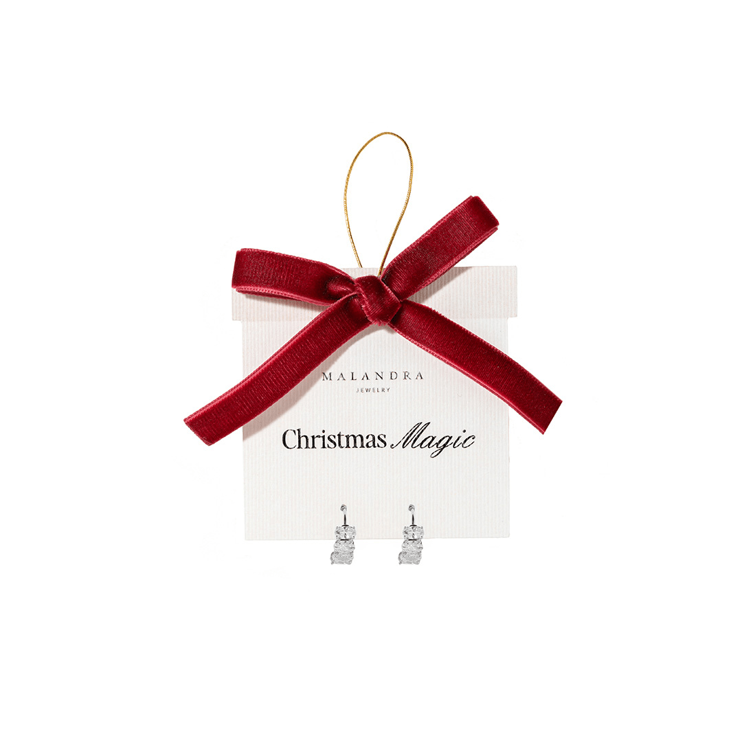 SILVER TRINITY LUX HOOPS - ARETES - Malandra Jewelry - ZWA94.P-QX02468