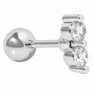 SILVER TWIN SPARK PIERCING - ARETES - Malandra Jewelry - ZTA36.P-EGD1985