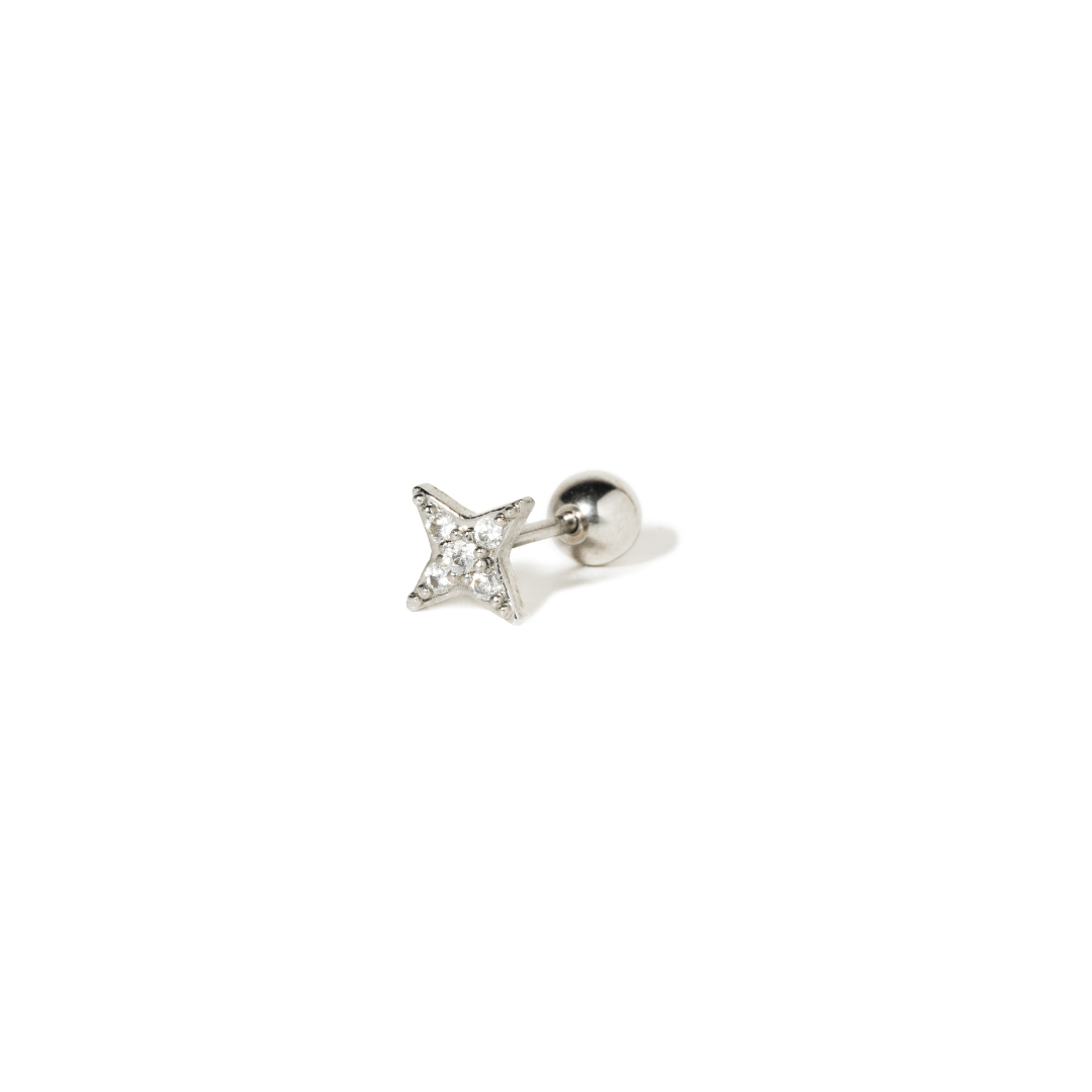 SILVER TWINKLE PIERCING - ARETES - Malandra Jewelry - ZTA4