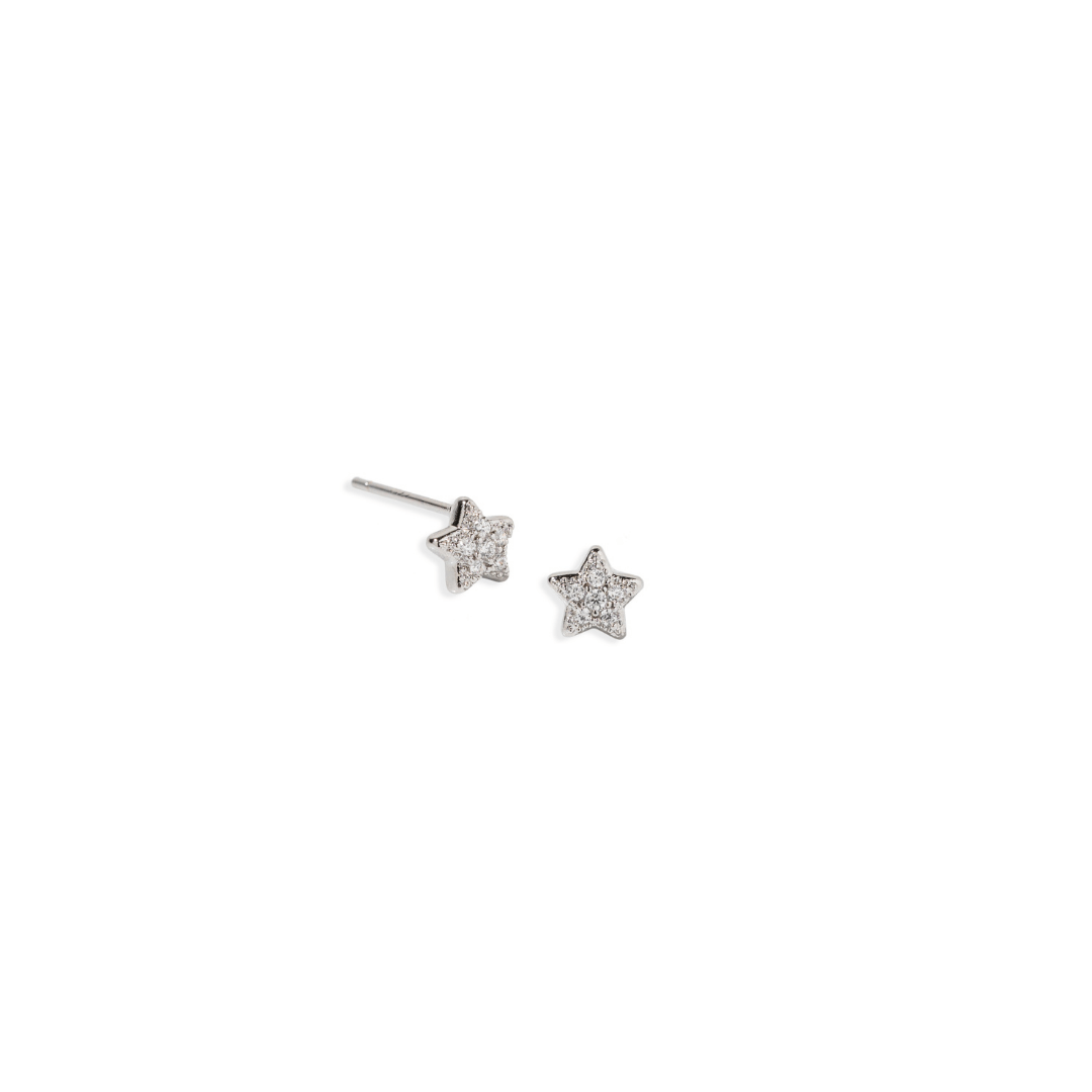 SILVER TWINKLE STAR EARRINGS - ARETES - Malandra Jewelry - ZWA21.P - QX00885Y