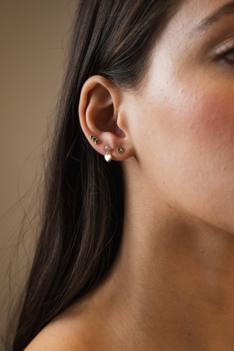 SINGLE HEART GOLD PIERCING - ARETES - Malandra Jewelry - KMA8 - 20048