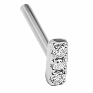 SPARK BAR DIAMOND SILVER PIERCING - ARETES - Malandra Jewelry - SNA19-DER-4164-2