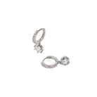 SPARK CHARM SILVER HUGGIES - ARETES - Malandra Jewelry - AA1303-ASUB99955