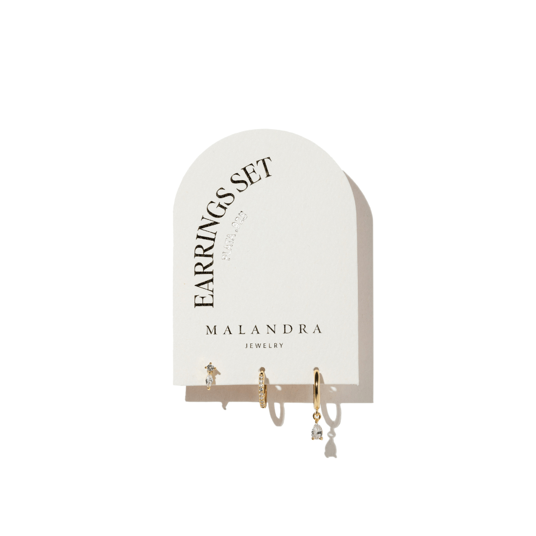 SPARK FLOW EARRINGS SET - ARETES - Malandra Jewelry - ERA154 - 60700841720C