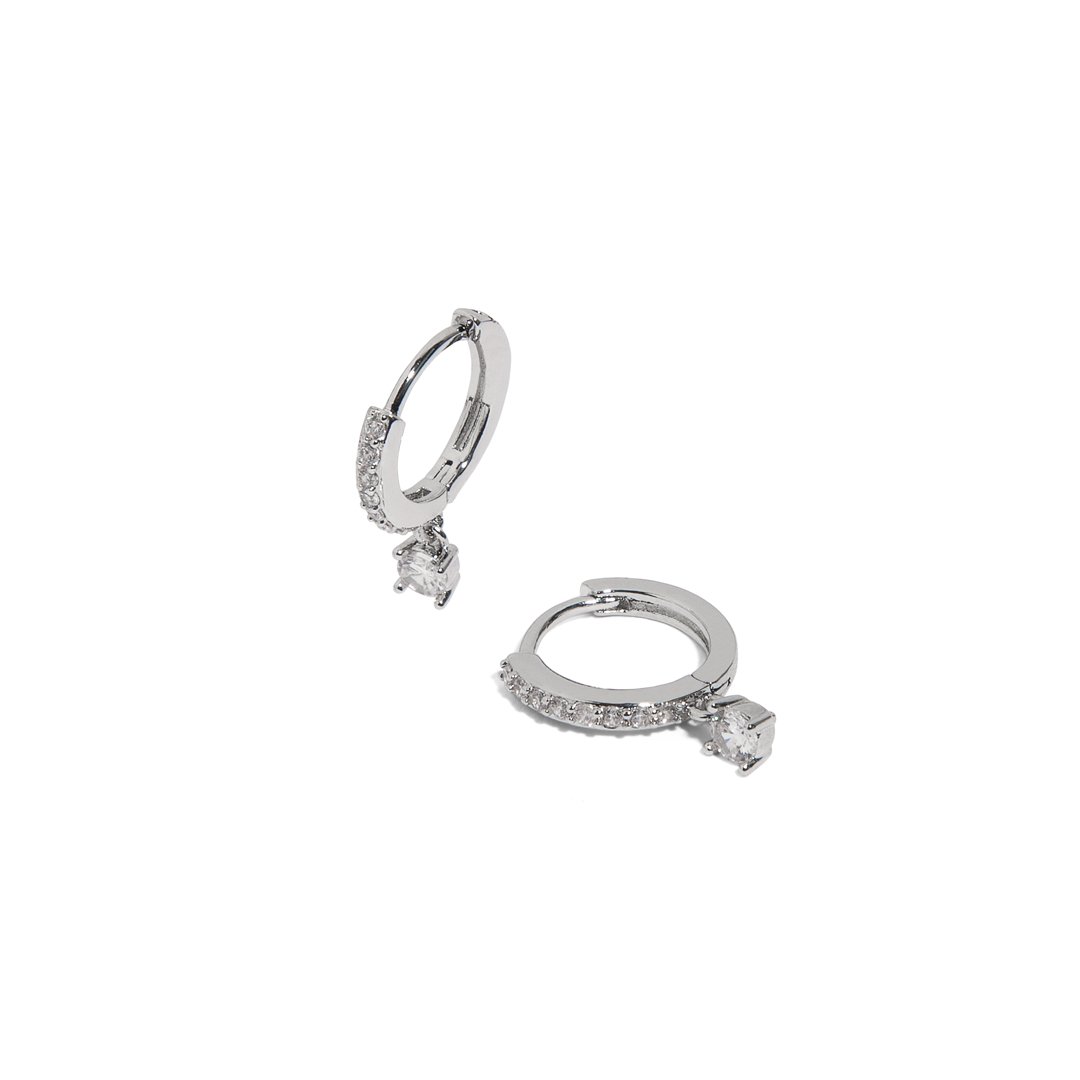 SPARK MINI CHARM SILVER HUGGIES - ARETES - Malandra Jewelry - AA1304-ASUB99955