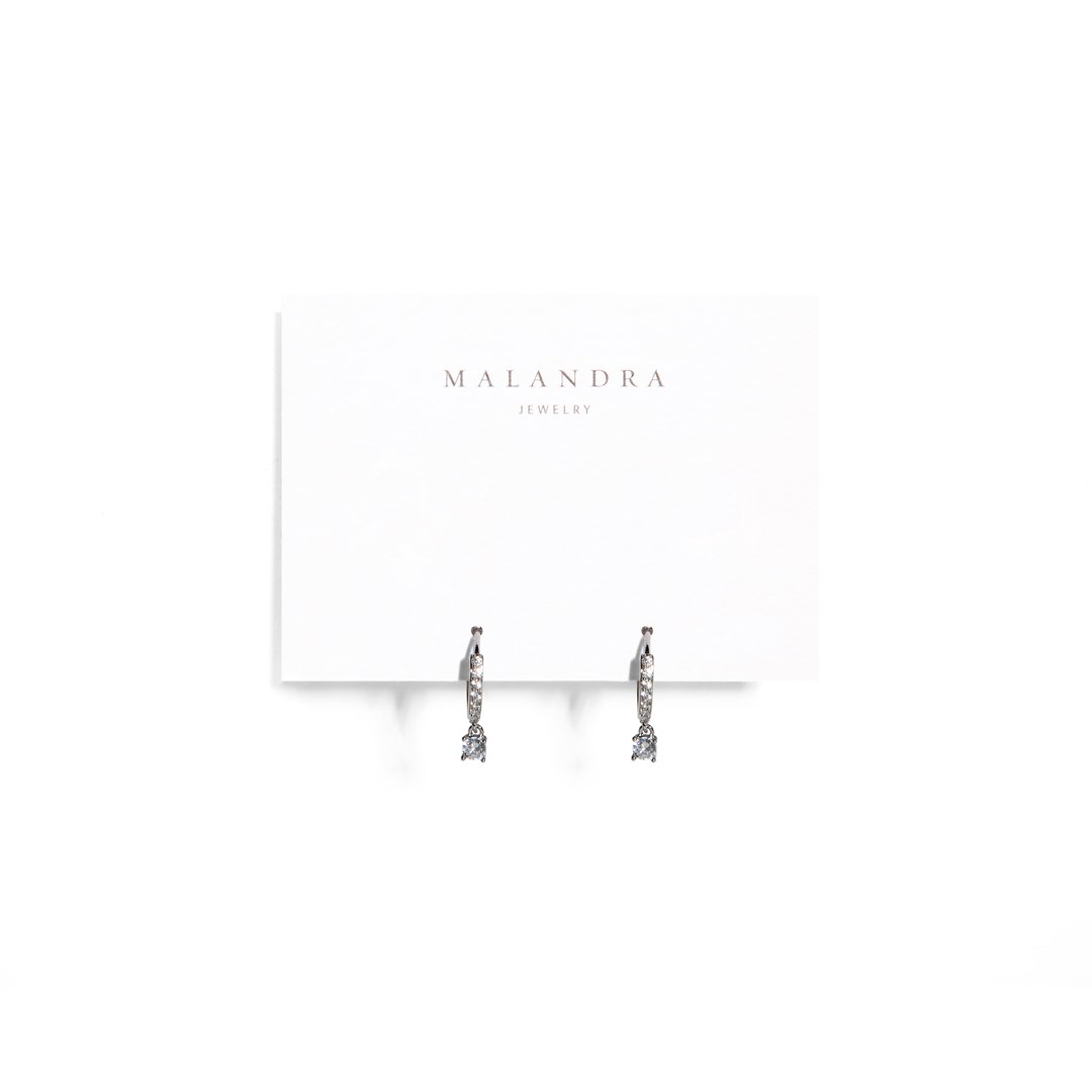 SPARK MINI CHARM SILVER HUGGIES - ARETES - Malandra Jewelry - AA1304-ASUB99955