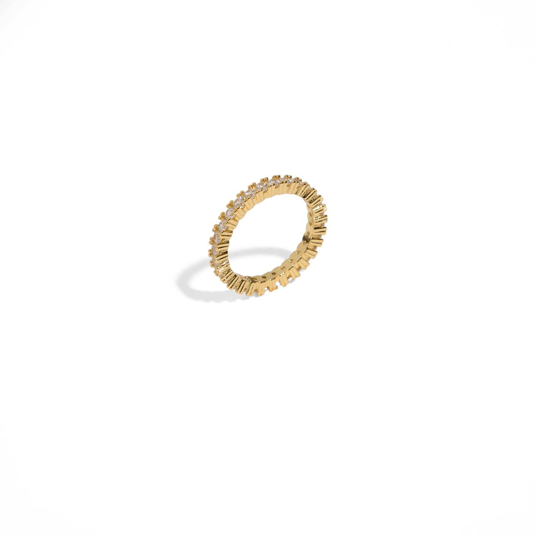SPARK PAVE LINK RING - ANILLOS - Malandra Jewelry - ICR419.4