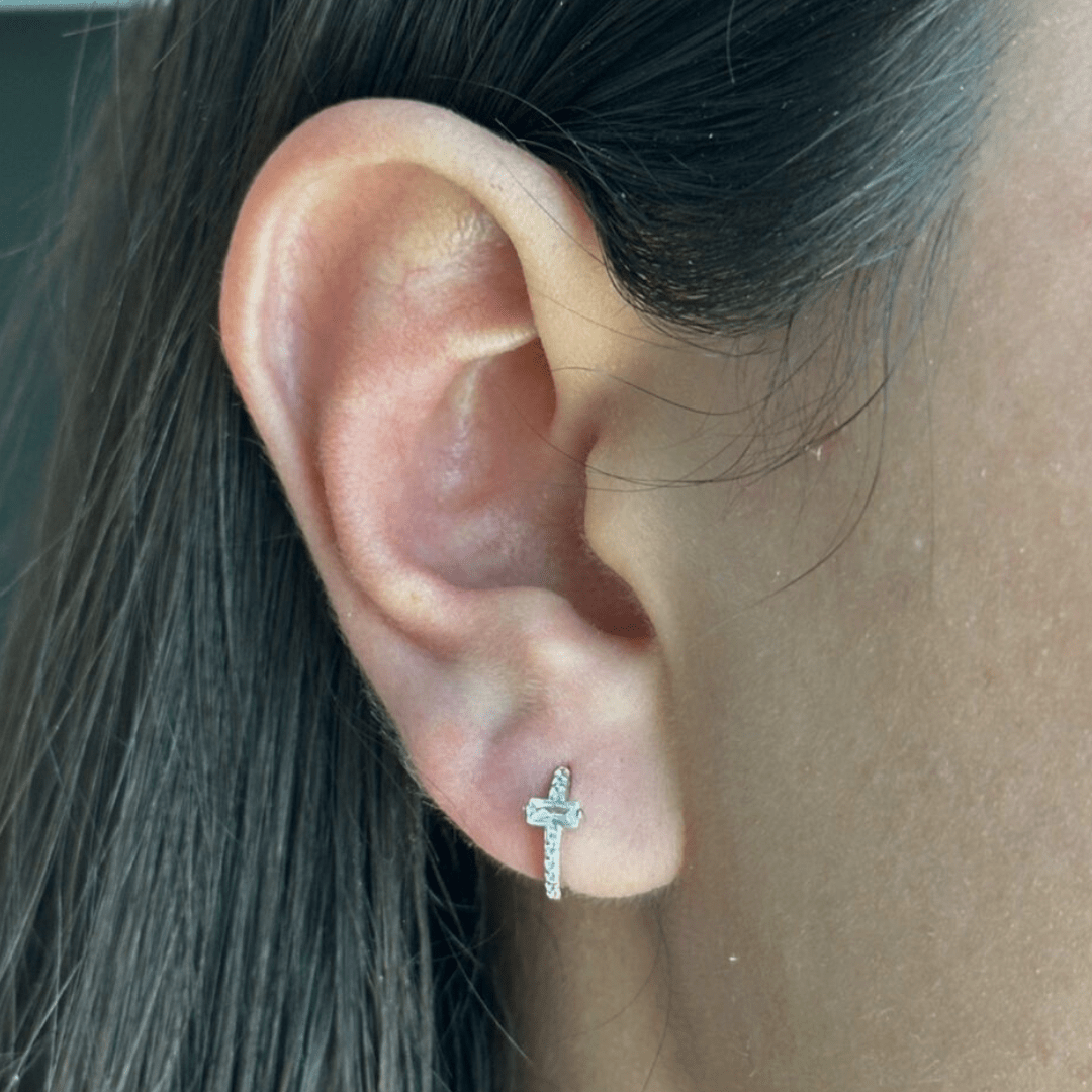 SPARK SILVER CROSS EARRINGS - ARETES - Malandra Jewelry - EAWA130.P-AAE616-2