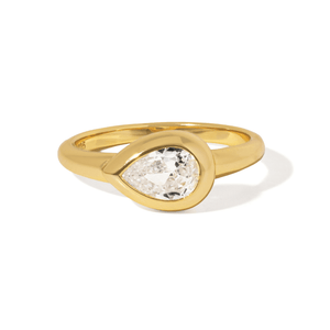 Spark Teardrop Signet Ring - ANILLOS - Malandra Jewelry - LGR18.6-R-E11108