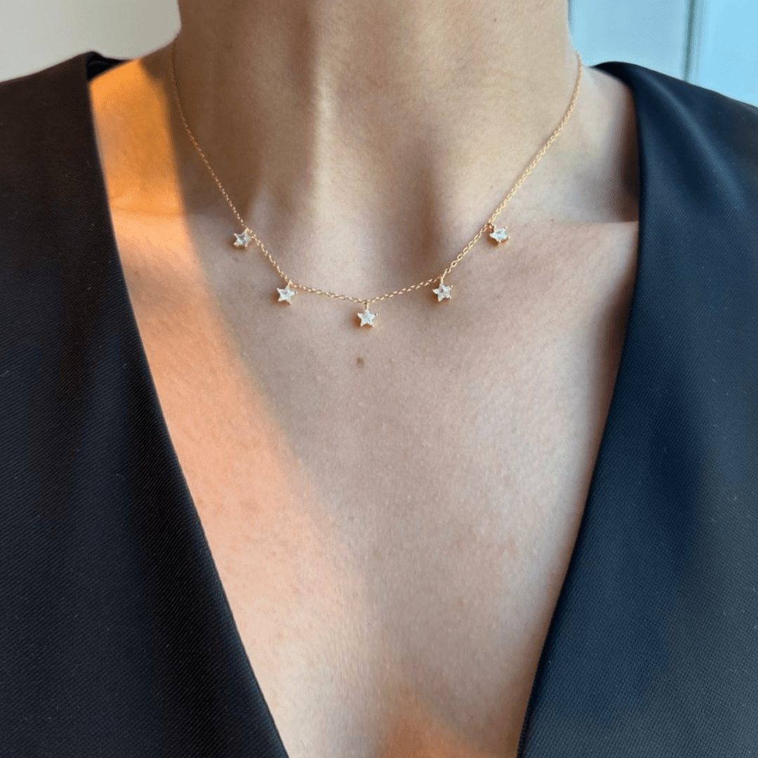 SPARKLE STARS NECKLACE - COLLARES - Malandra Jewelry - ERC158 - 60309222125C