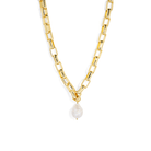 SQUARE LINK PEARL NECKLACE - COLLARES - Malandra Jewelry - TC1866