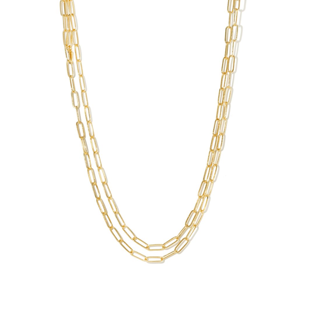 STACKED GOLD LINK NECKLACE - COLLARES - Malandra Jewelry - TC2267