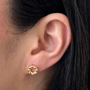 SUNBURST STUDS - ARETES - Malandra Jewelry - VCA282-3958