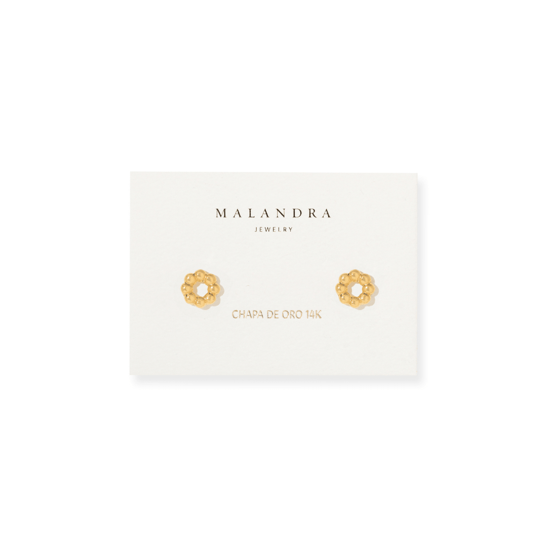 SUNBURST STUDS - ARETES - Malandra Jewelry - VCA282-3958