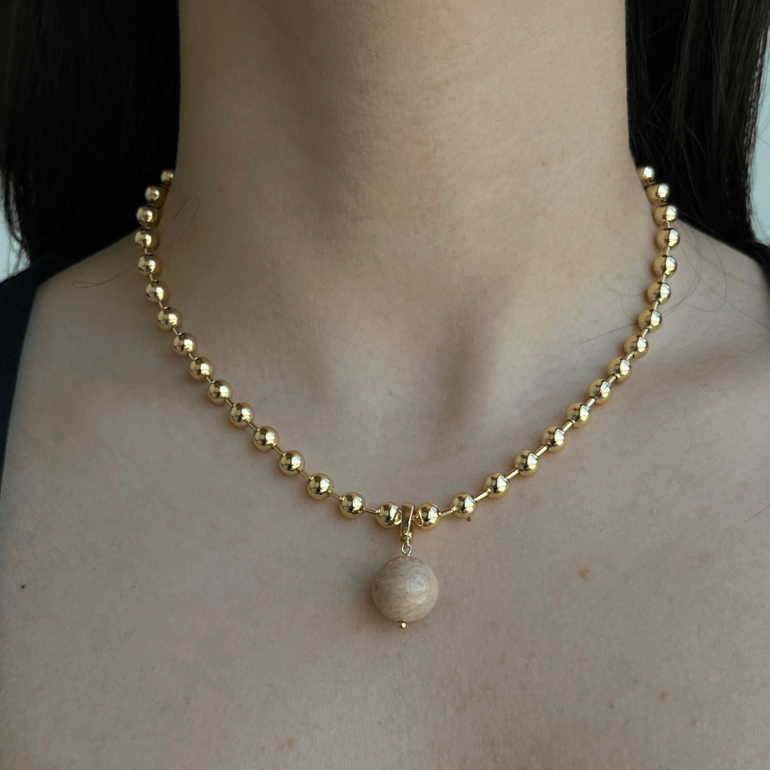 SUNSTONE BEADED NECKLACE - COLLARES - Malandra Jewelry - TC2294 / EYHC13