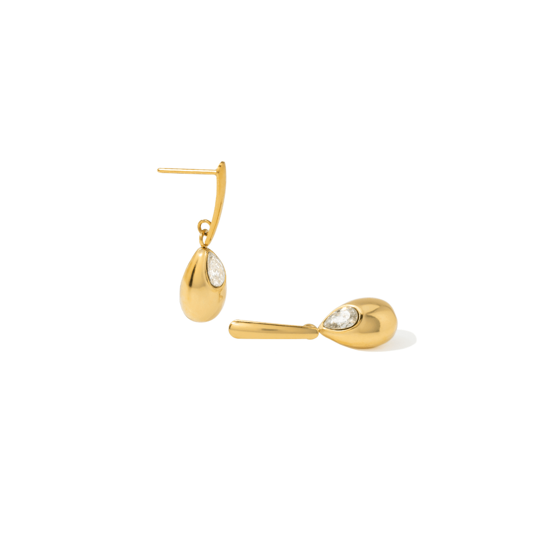 TEARDROP GLEAM EARRINGS - ARETES - Malandra Jewelry - EUWA362-JDE0311118