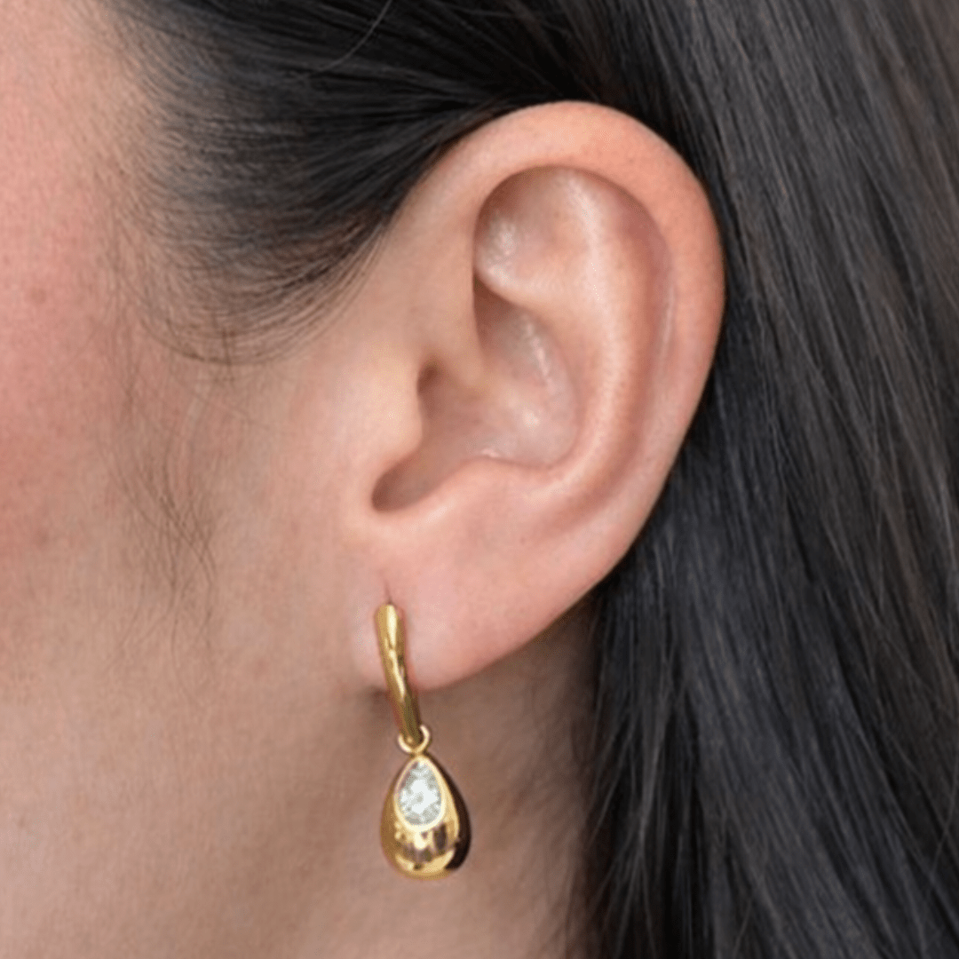 TEARDROP GLEAM EARRINGS - ARETES - Malandra Jewelry - EUWA362-JDE0311118