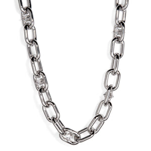 THE ESSENTIAL SILVER LINK NECKLACE - COLLARES - Malandra Jewelry - ICC441.P
