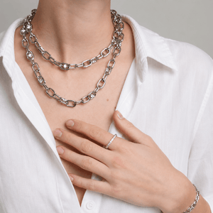 THE ESSENTIAL SILVER LINK NECKLACE - COLLARES - Malandra Jewelry - ICC441.P