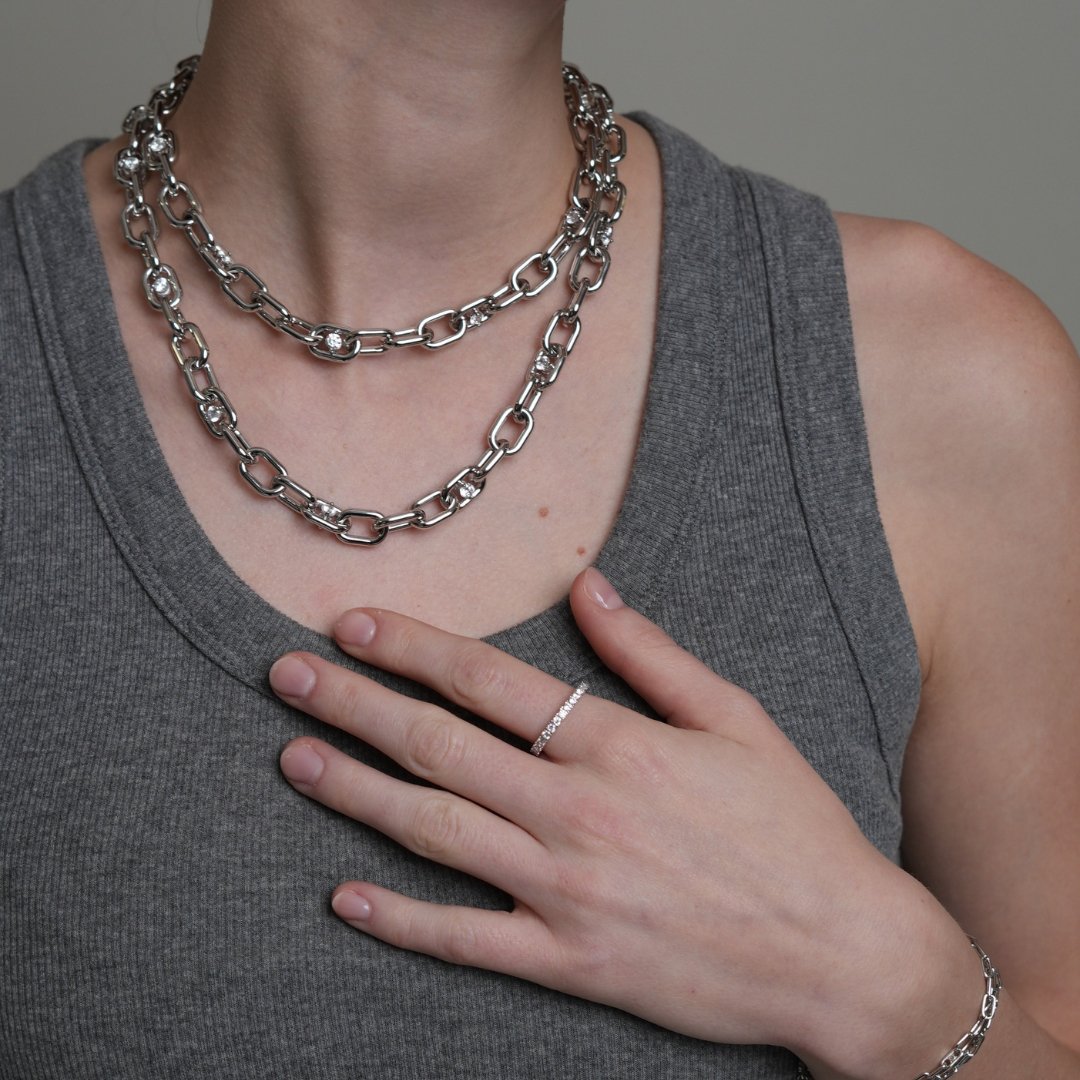 THE LINK CHUNKY SILVER NECKLACE - COLLARES - Malandra Jewelry - ICC441.P