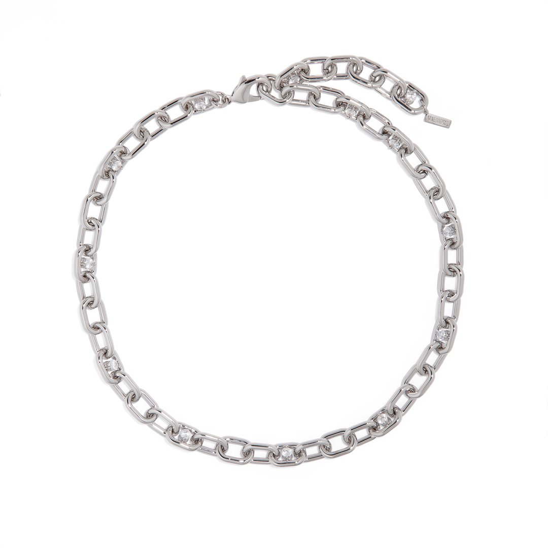 THE LINK CHUNKY SILVER NECKLACE - COLLARES - Malandra Jewelry - ICC441.P