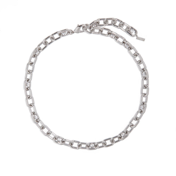THE LINK CHUNKY SILVER NECKLACE - Malandra Jewelry