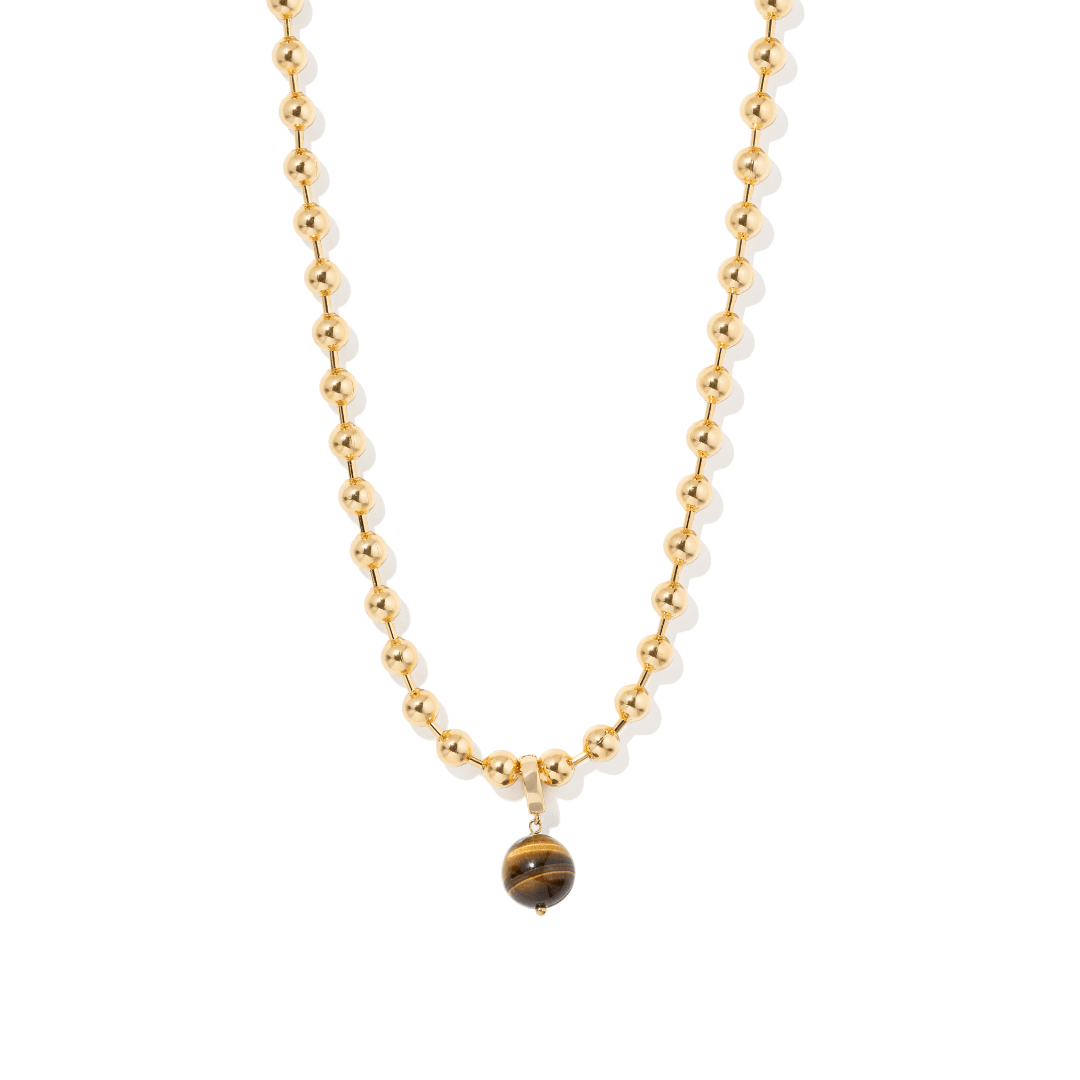 TIGER EYE BEADED NECKLACE - COLLARES - Malandra Jewelry - TC2290 / EYHC13