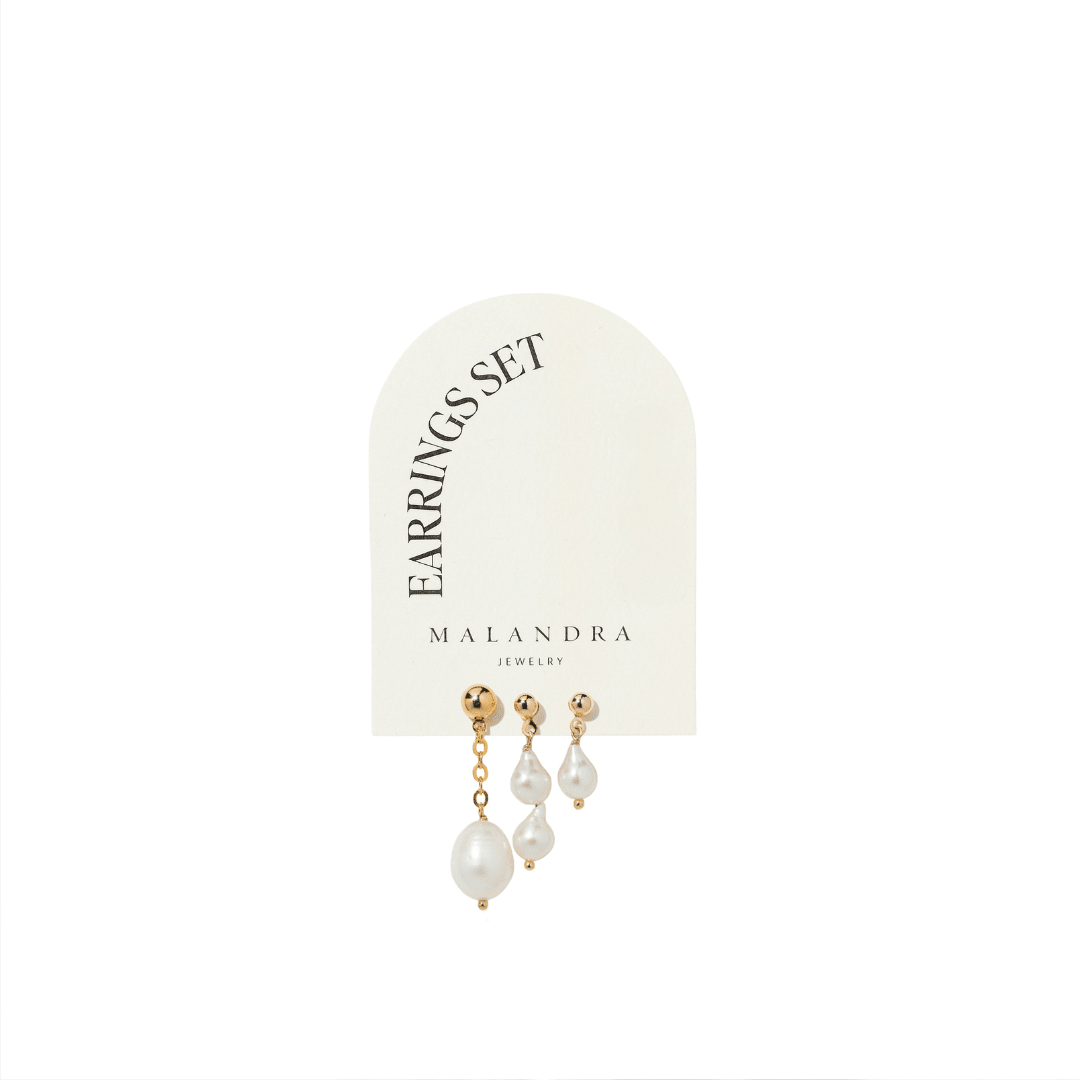 TIMELESS PEARL EARRING SET - ARETES - Malandra Jewelry - TA2227