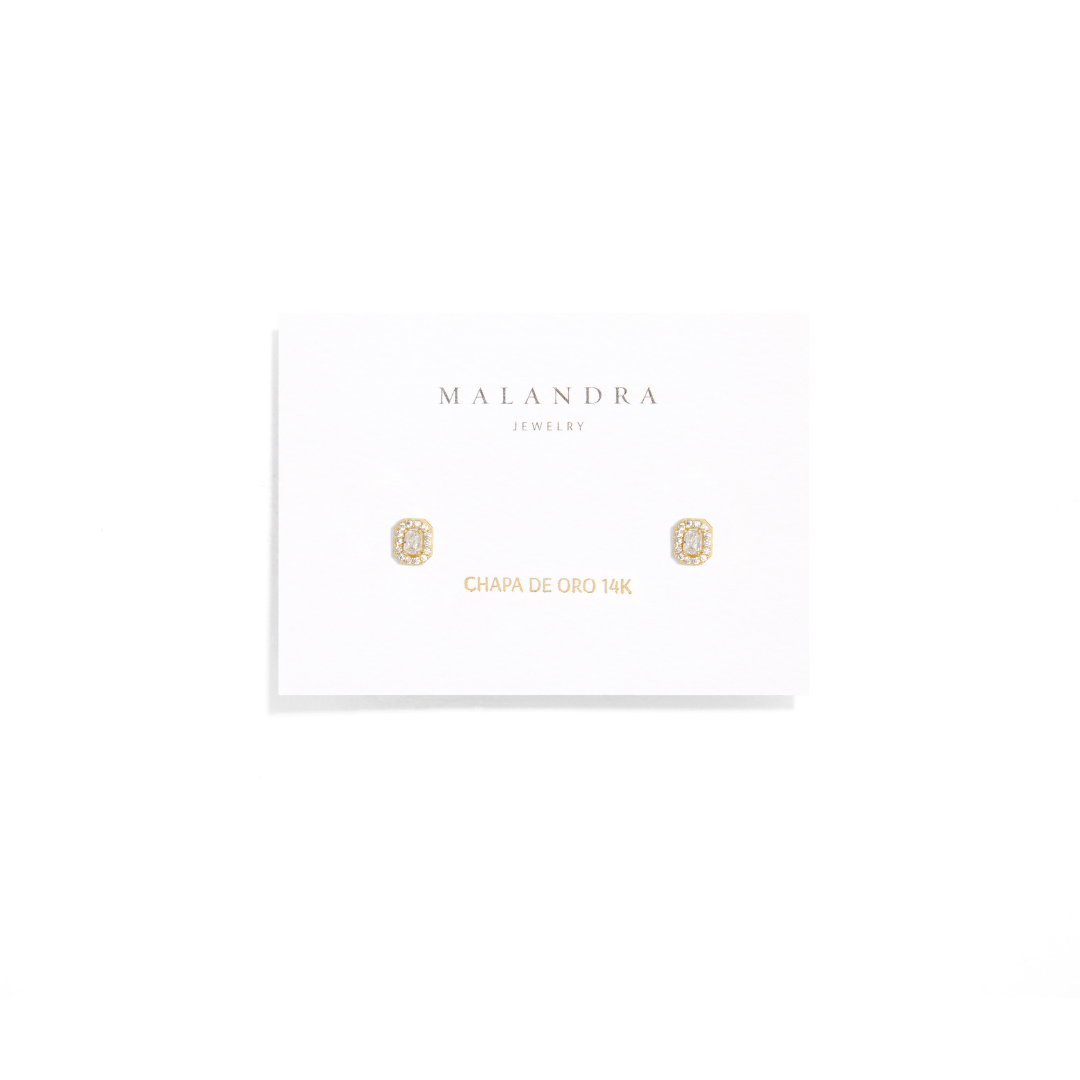 TINY CRYSTAL GLIMMER STUDS - ARETES - Malandra Jewelry - ZWA42 - QX00878Y