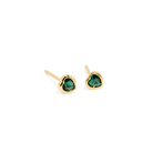 TINY GREEN HEART STUDS - ARETES - Malandra Jewelry - ZWA28.V - QX00861YX