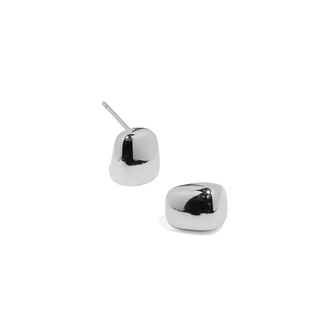 TINY SQUARE SILVER EARRINGS - ARETES - Malandra Jewelry - ZWA12.P - QX02740Y