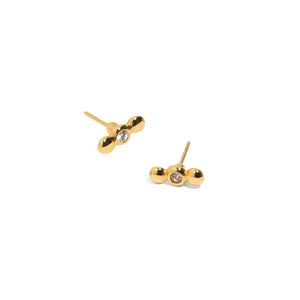 TRI DOTS SPARK STUDS - ARETES - Malandra Jewelry - VCA209 - 4019