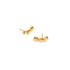 TRI GOLDEN HEART STUDS - ARETES - Malandra Jewelry - VCA208 - 3996
