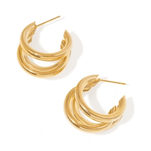 Trinity Hoop Earrings - ARETES - Malandra Jewelry - ZYA35