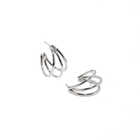 TRIPLE SLEEK SILVER HOOPS - ARETES - Malandra Jewelry - AA1381.P - B62499