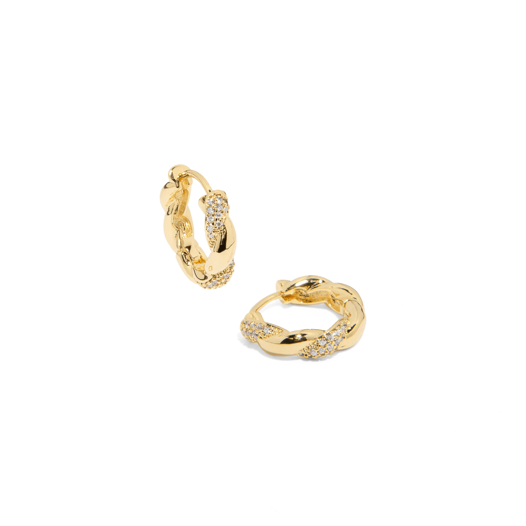 TWISTED DAZZLE HOOPS - ARETES - Malandra Jewelry - ZWA19 - QX02453