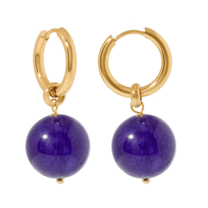 VIBRANT GRAPE JADE HOOPS - ARETES - Malandra Jewelry - TA2494