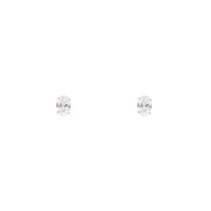 WHITE GOLD EMERALD CUT STUDS 1CT - ARETES - Malandra Jewelry - BM500.27