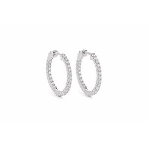 WHITE GOLD IN OUT HOOPS 2CT - ARETES - Malandra Jewelry - BM500.25