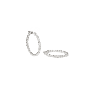 WHITE GOLD IN OUT HOOPS 2CT - ARETES - Malandra Jewelry - BM500.25
