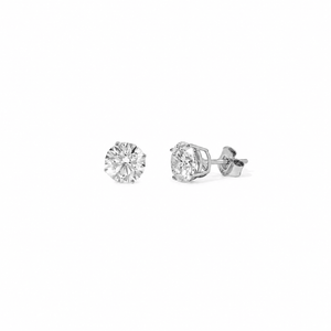 WHITE GOLD ROUND STUDS 1.50CT - ARETES - Malandra Jewelry - BM500.28