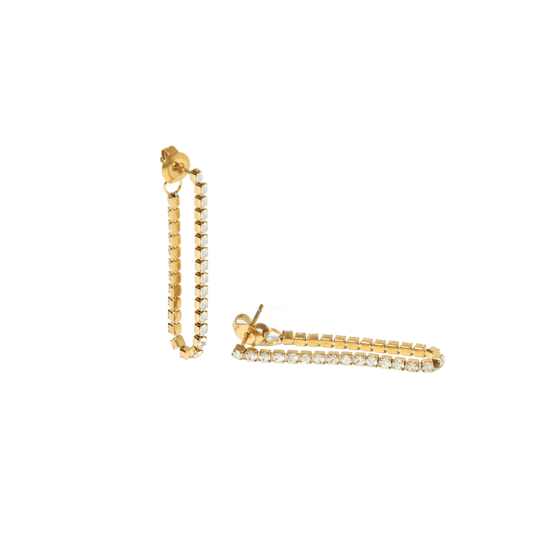 ZIRCONIA LINE GLEAM EARRINGS - ARETES - Malandra Jewelry - EUWA306-JDE0307061