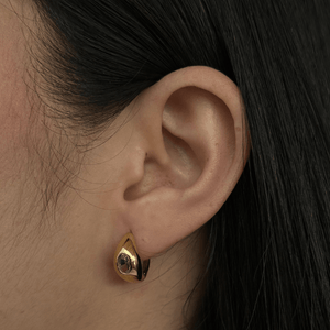 ZIRCONIA TEARDROP HOOPS - ARETES - Malandra Jewelry - EUWA393-JDE0112269