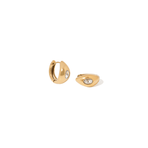 ZIRCONIA TEARDROP HOOPS - ARETES - Malandra Jewelry - EUWA393-JDE0112269